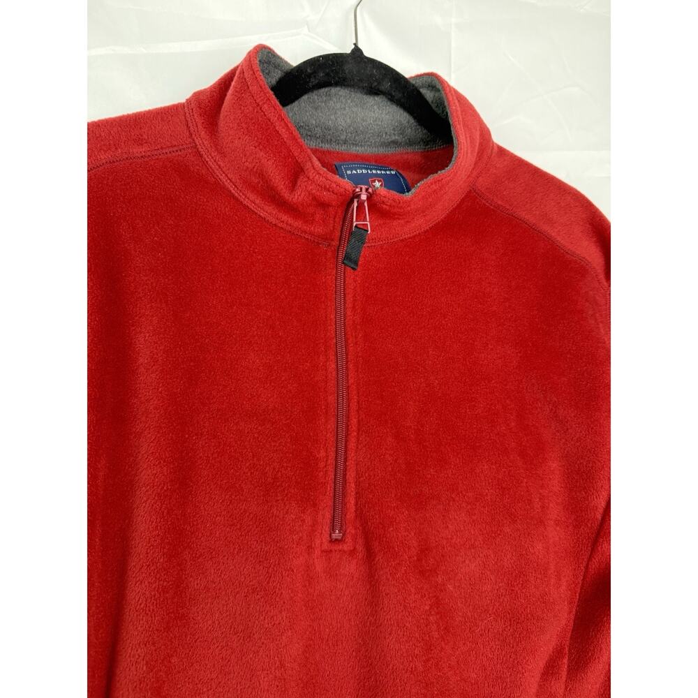 Saddlebred Red Pullover Men L 1/4 Zip Fleece Long Sleeve Maroon College Preppy